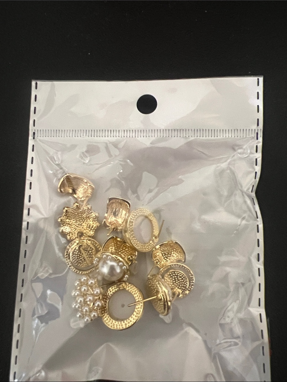 Gold Cluster Pearl Drop Earrings